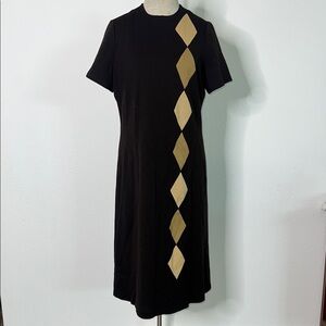 Vintage 60’s 70’s Cathal Paris Argyle Pattern Midi Dress Made in France